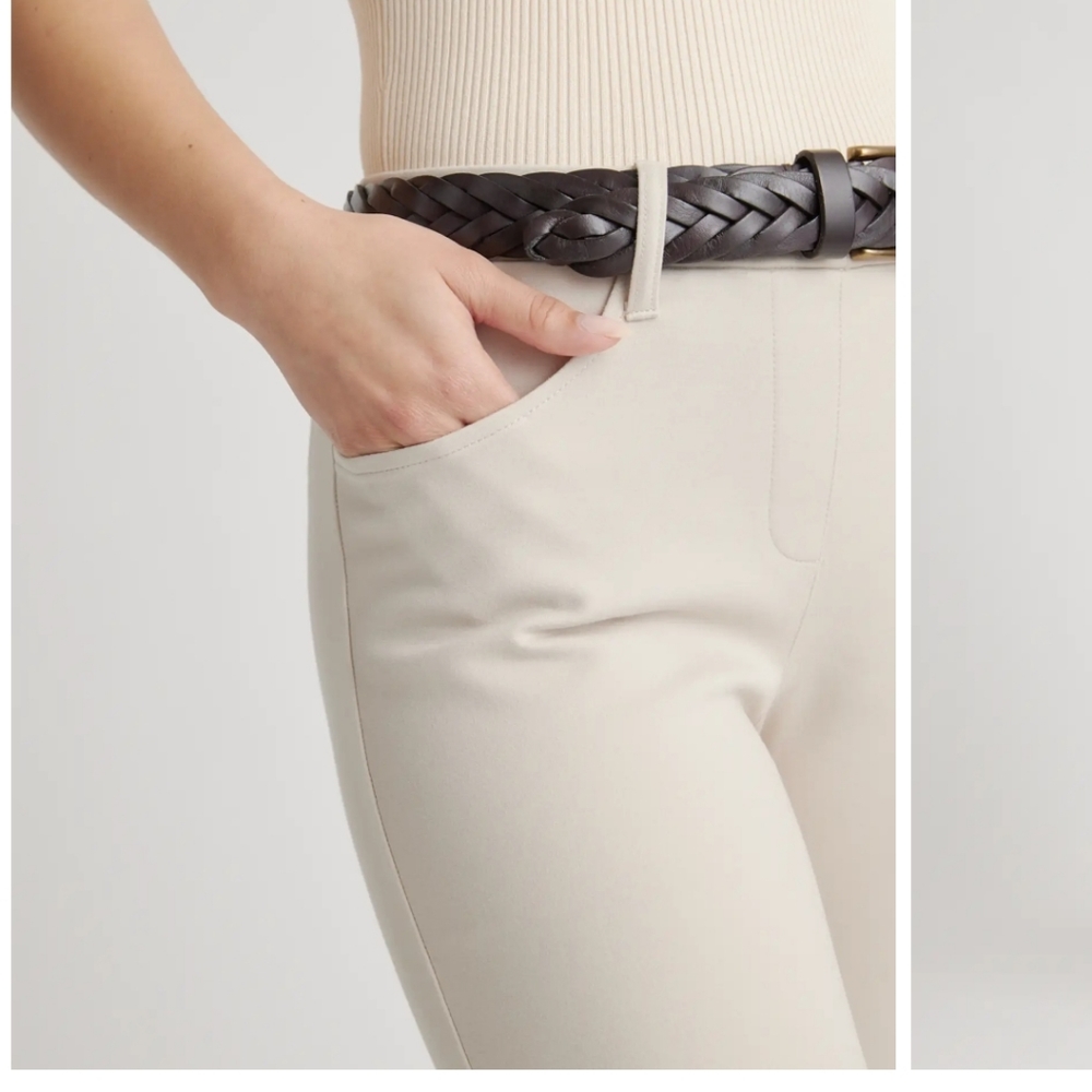 Quince Ultra 4 Pocket Ponte Straight Leg Pants In BLACK - Picture 4 of 11